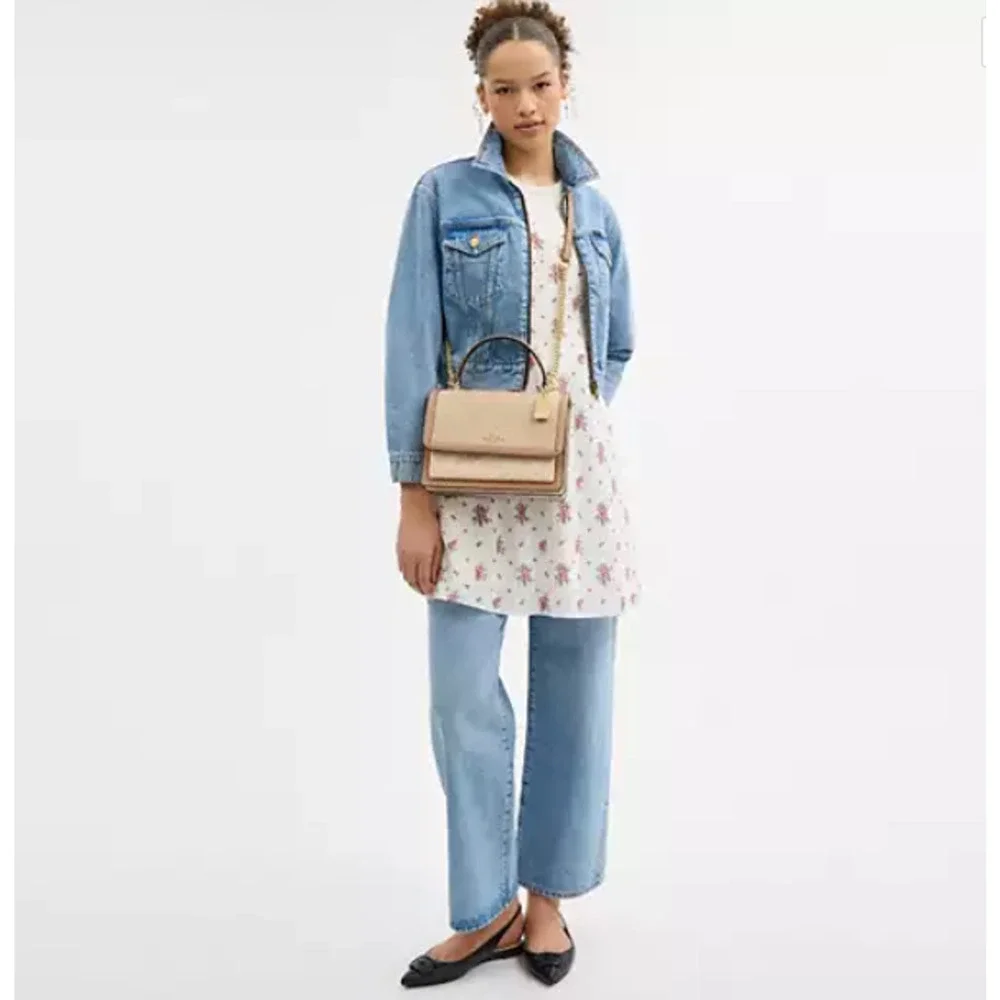 Coach Klare Top Handle Bag In Colorblock Signature Canvas CAK61 Dark Natural NWT - Picture 9 of 9